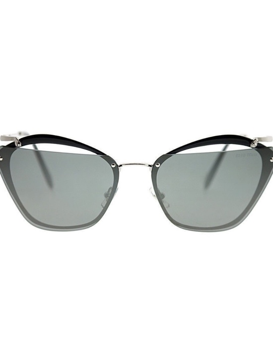 Miu Miu Accessories - Miu Miu SMU54T KJW-7W1 Sunglasses Grey Silver Frame Grey Silver Mirror 64mm
